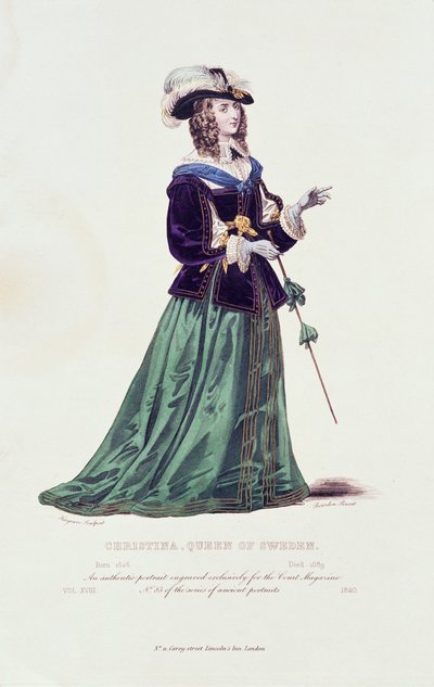 Krisztina svéd királynő portréja (1626-1689) alkotó: English School