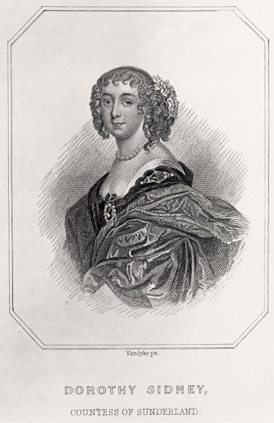 Dorothy Sidney, Sunderland grófnőjének portréja, 1835 alkotó: English School