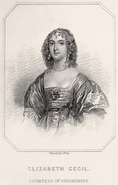 Elizabeth Cecil, Devonshire grófnőjének portréja, 1835 alkotó: English School