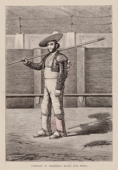 Frascuelo portréja munkára készen (metszet) alkotó: English School