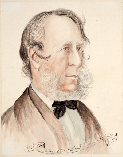 George Cruikshank portréja (akvarell papíron) alkotó: English School