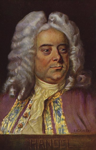 George Friedrich Handel portréja (színes litográfia) alkotó: English School