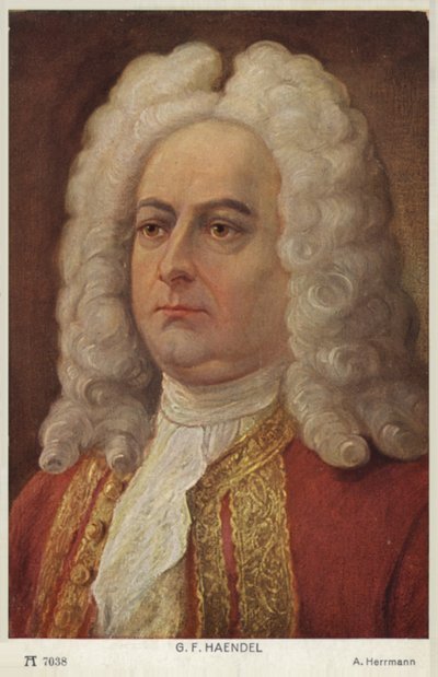George Friedrich Handel portréja (színes litográfia) alkotó: English School