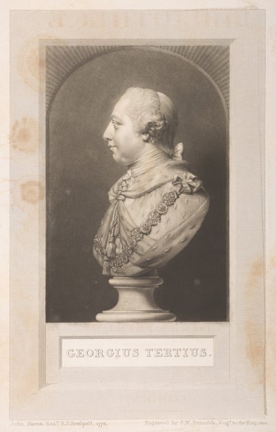 III. György portréja mellszobrról, Frederick Augusta Barnardtól, a Királyi Könyvtár katalógusa, I. kötet, előlap alkotó: English School