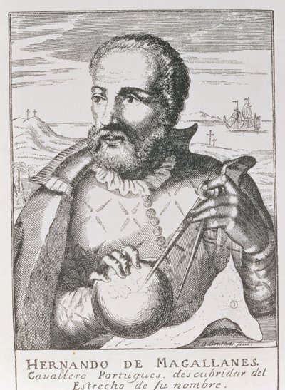 Hernando de Magallanes (kb. 1480-1521) portréja a „The Narrative and Critical History of America”-ból, szerkesztette Jusin Winsor, London, 1886 alkotó: English School