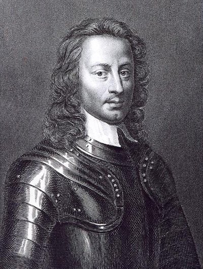 John Hampden (1594-1643) portréja (metszet) alkotó: English School