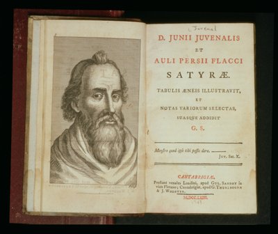 Juvenal portréja a Juvenal és Aulius Flaccus szatíráiból, 1763 (metszet) alkotó: English School