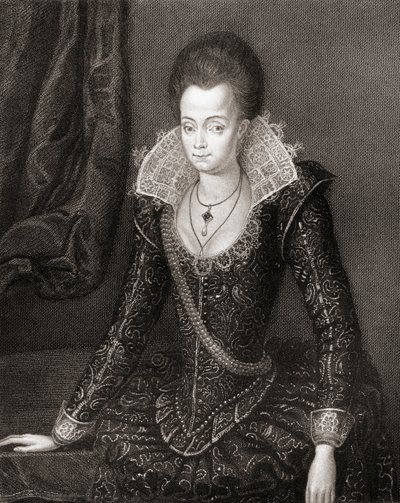 Lady Arabella Stuart (1575-1615) portréja a Lodges British Portraits-ból, 1823 alkotó: English School