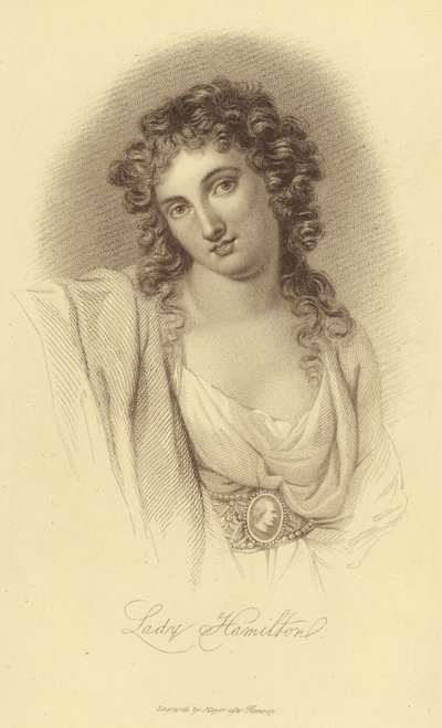 Lady Hamilton portréja (metszet) alkotó: English School