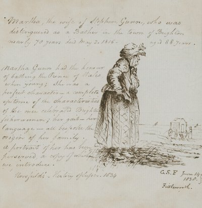 Martha Gunn portréja (tinta papíron) alkotó: English School