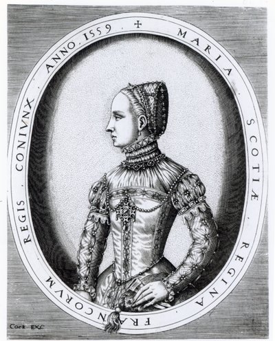 Mária skót királynő (1542-87) portréja, amelyet Hieronymus Cock (kb. 1510-70) vésett, 1559 alkotó: English School