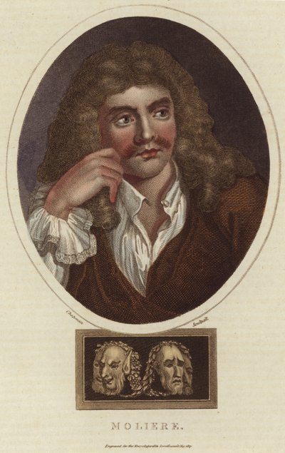 Moliere portréja (színes metszet) alkotó: English School