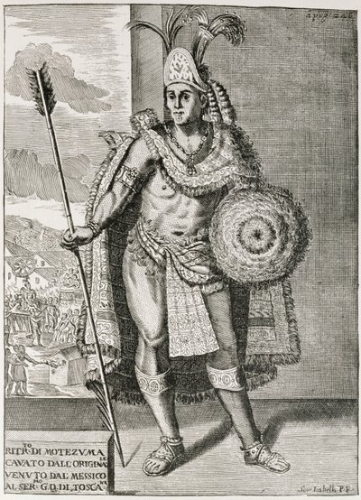 II. Montezuma (1466-1520) portréja a „The Narrative and Critical History of America”-ból, szerkesztette Justin Winsor, London, 1886 alkotó: English School