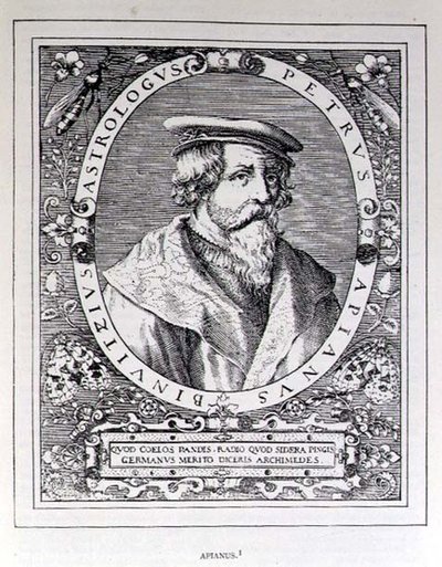 Petrus Apianus (1501-52) portréja a The Narrative and Critical History of America-ból, szerkesztette Justin Winsor, London, 1886 alkotó: English School