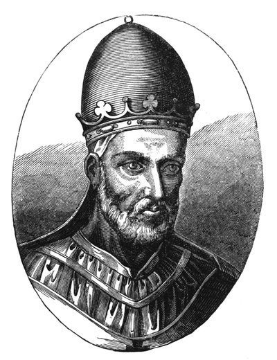Honorius pápa (†1227) portréja, illusztrációja a „Tudomány és irodalom a középkorban és a reneszánszban” című könyvből, Paul Lacroix írta és metszett, 1878 alkotó: English School