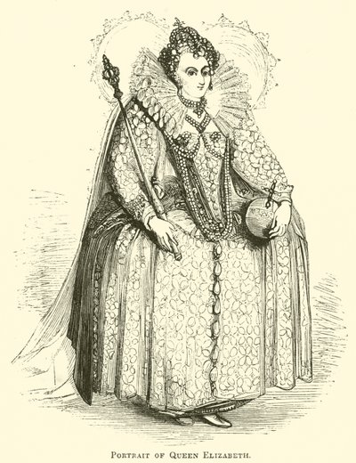 Erzsébet királynő portréja (metszet) alkotó: English School