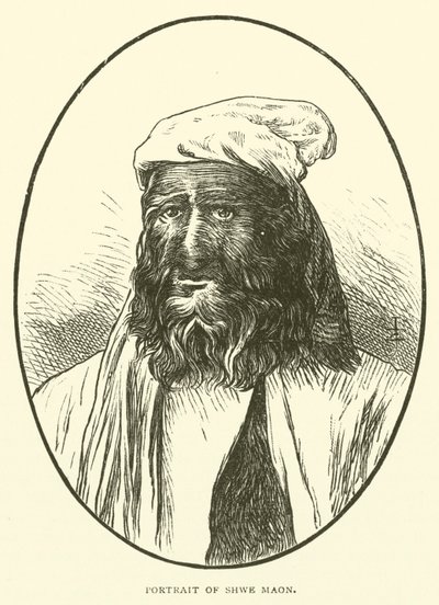 Shwe Maon portréja (metszet) alkotó: English School