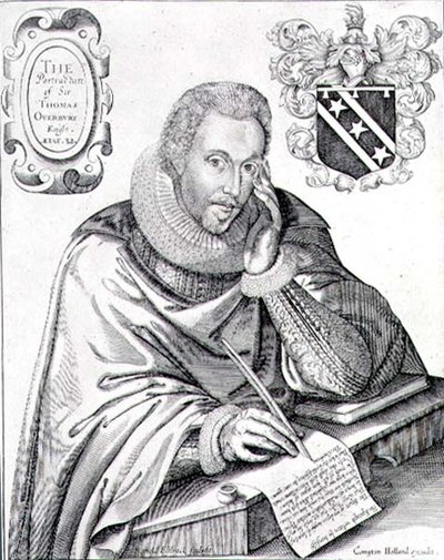 Portrait of Sir Thomas Overbury (1581-1613) writing out his epitaph, engraved by Renold Elstrack (1571-c.1630) 1613 (engraving) alkotó: English School