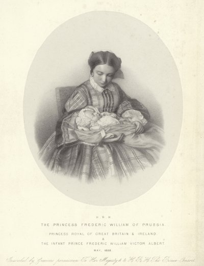 Viktória királyi hercegnő portréja fiával, Frederick William Victor Alberttel alkotó: English School