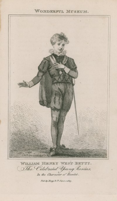 William Henry West Betty portréja Hamletként alkotó: English School