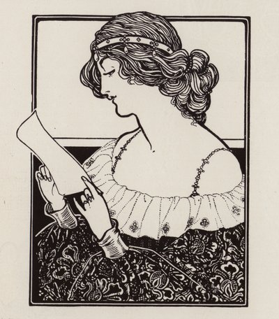 Egy levelet olvasó nő portréja (litho) alkotó: English School