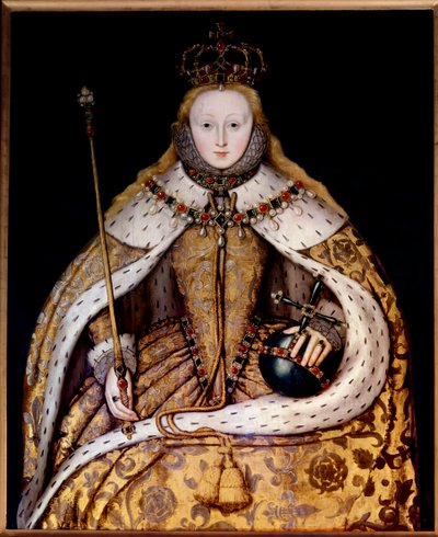 II. Erzsébet királynő portréja koronázási köntösben, 1600 körül (olaj, tábla) (olaj, vászon) alkotó: English School