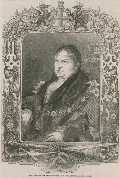 A jobboldal portréja, tisztelt John Johnson, Lord polgármester alkotó: English School