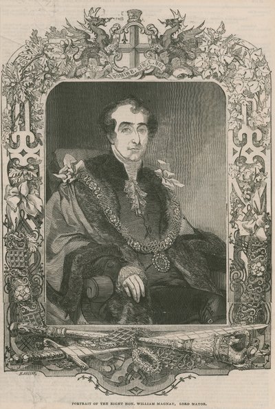 A jobboldal portréja, tisztelt William Magnay, főpolgármester alkotó: English School