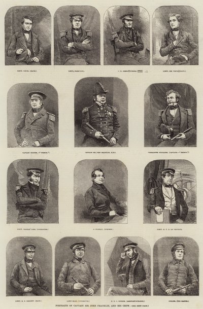 Portré Sir John Franklin kapitányról és legénységéről alkotó: English School