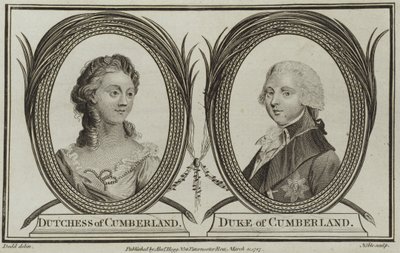 Cumberland hercegnőjének és hercegének portréi alkotó: English School
