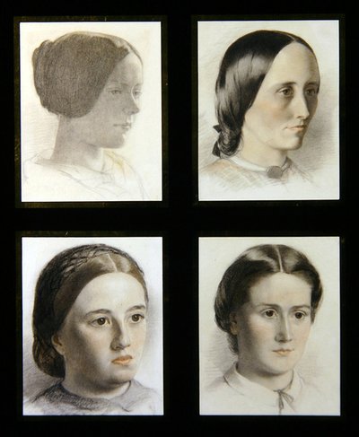 Fiatal hölgyek portréi, 1830 körül (piros-fehér kréták papíron) alkotó: English School