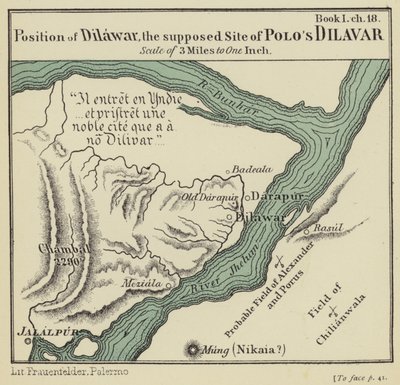 Dilawar helyzete, Polo Dilavar feltételezett helye (színes litográfia) alkotó: English School