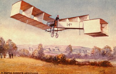 A Santos-Dumont 14-bis repülőgépet ábrázoló képeslap, kb. 1910 alkotó: English School