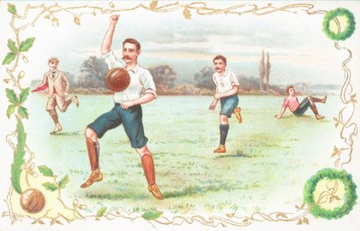 Képeslap focizó férfiakkal alkotó: English School