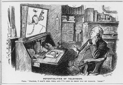 A televízió lehetőségei, rajzfilm a Punch Magazine-tól alkotó: English School