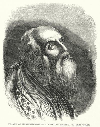 Habakuk imája egy Caravaggiónak tulajdonított festményről (metszet) alkotó: English School