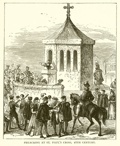Prédikáció a St. Pauls Crossnál, 16. század alkotó: English School