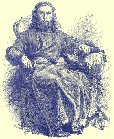 A görög templom papja, illusztráció az Illustrated Travelsből, szerkesztette H. W. Bates, megjelent 1880 körül (digitálisan javított kép) alkotó: English School