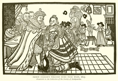 Károly herceget köszöntjük haza Spanyolországból, 1623 alkotó: English School