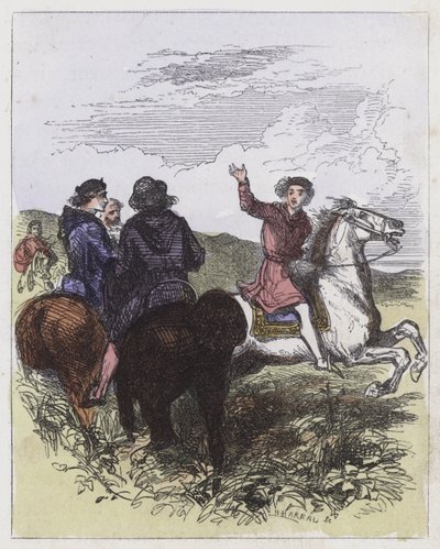Edward herceg menekül az őrségei elől (színes metszet) alkotó: English School