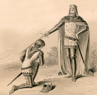 Edward herceg, a fekete herceg, akit apja, Edward király lovaggá ütött III alkotó: English School