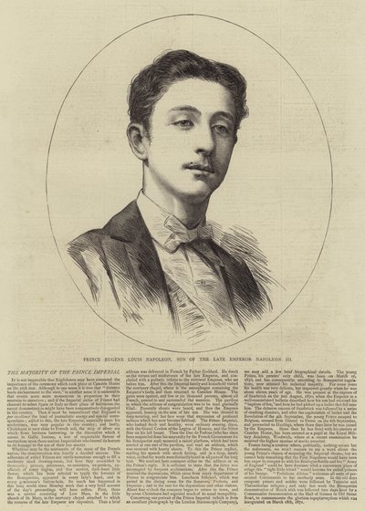 Jenő Lajos Napóleon herceg, III. Napóleon néhai császár fia (metszet) alkotó: English School