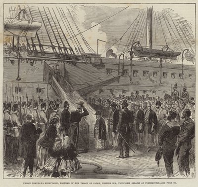Tokugawa Minbutaiho herceg meglátogatja a Serapisokat Portsmouthban alkotó: English School