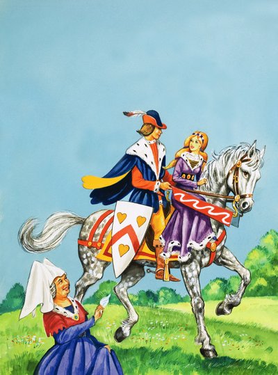 Herceg és hercegnő lovon alkotó: English School