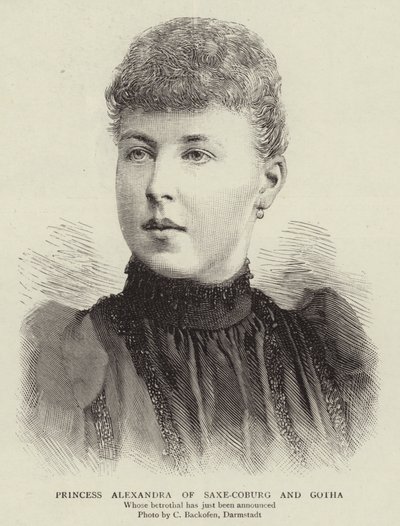 Alexandra szász-coburgi és gothai hercegnő (metszet) alkotó: English School