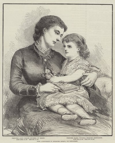 Alice hercegnő és lánya (metszet) alkotó: English School