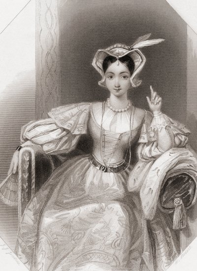 Katalin hercegnő William Shakespeare „V. Henrik királyából”, illusztráció a „Shakespeare Gallery”-ből, 1840 körül (metszet) alkotó: English School
