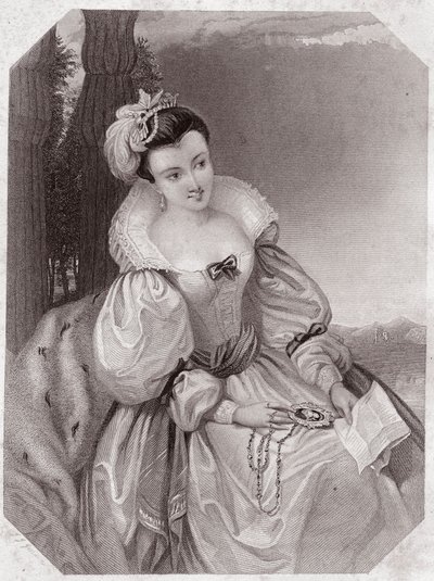 Franciaország hercegnője (Elveszett szerelem) - „” Galerie des femmes de Shakespeare, London első művészeinek negyvenöt komoly portréjának gyűjteménye, kritikai és irodalmi megjegyzésekkel gazdagítva”” 1838 körül - a „” Galériából a nők Shakespeare, alkotó: English School