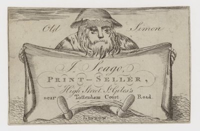 Printseller, J Seago, kereskedelmi kártya alkotó: English School