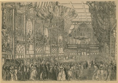 Őfelsége felvonulása a State Ball-hoz a londoni Guildhallban, 1851. július alkotó: English School